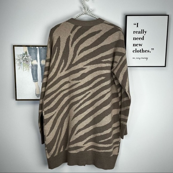 CUPCAKES & CASHMERE LONG ANIMAL PRINT CARDIGAN OPEN FRONT NWT SZ M - Picture 6 of 7